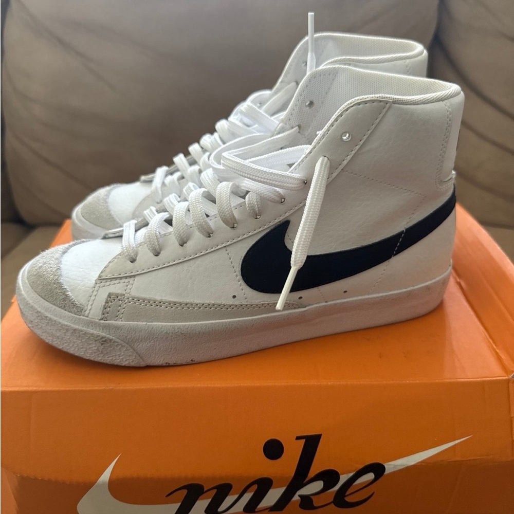 Nike Women’s White and Black High-Top Sneakers